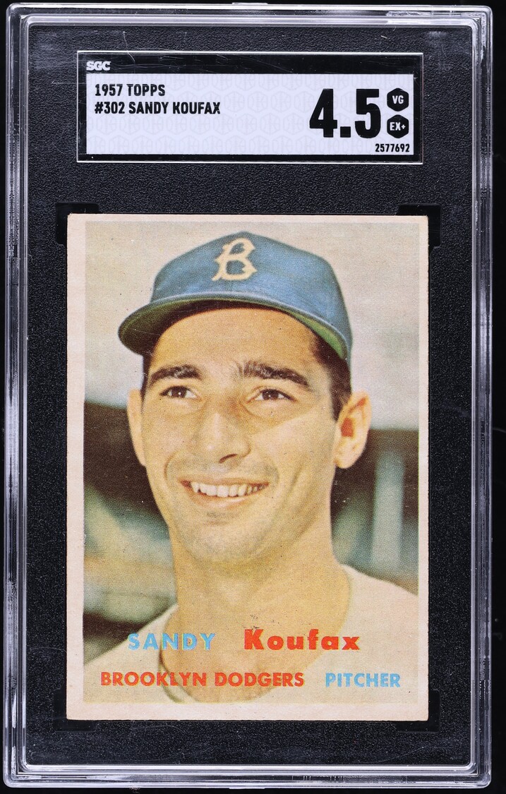 1957 Topps Sandy Koufax #302 SGC 4.5 VGEX+