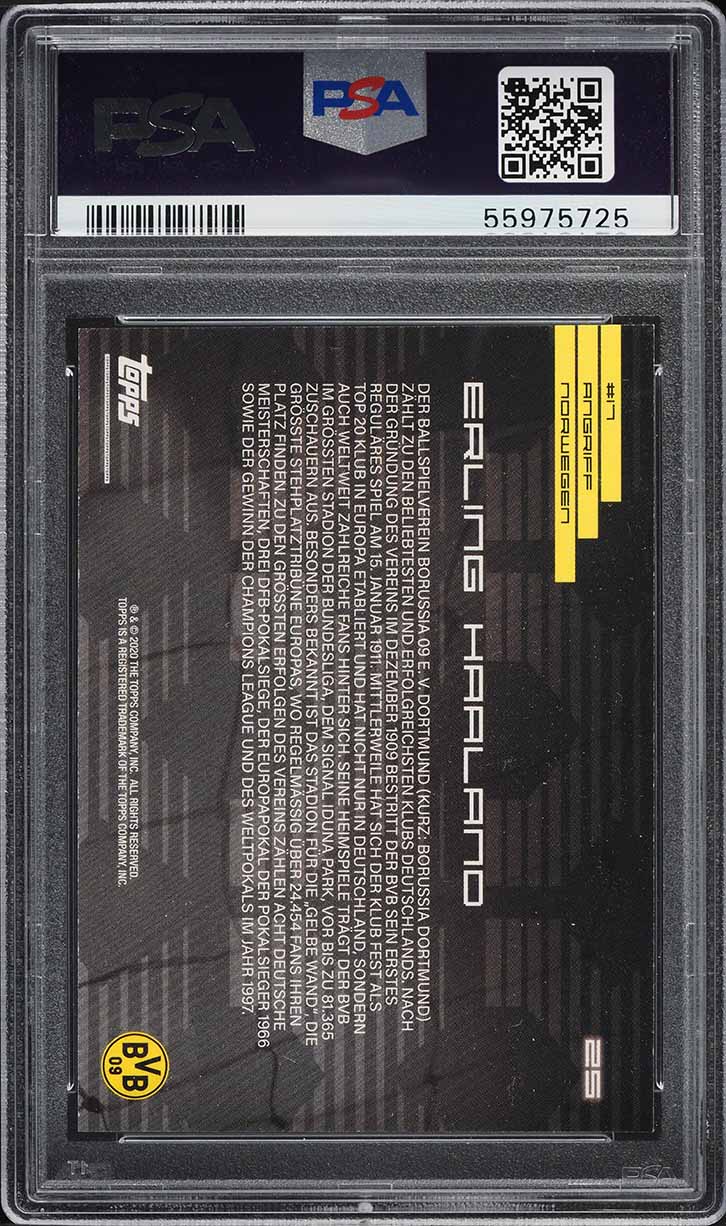 2020 Topps x BVB Borussia Dortmund Erling Haaland #25 PSA 9 MINT