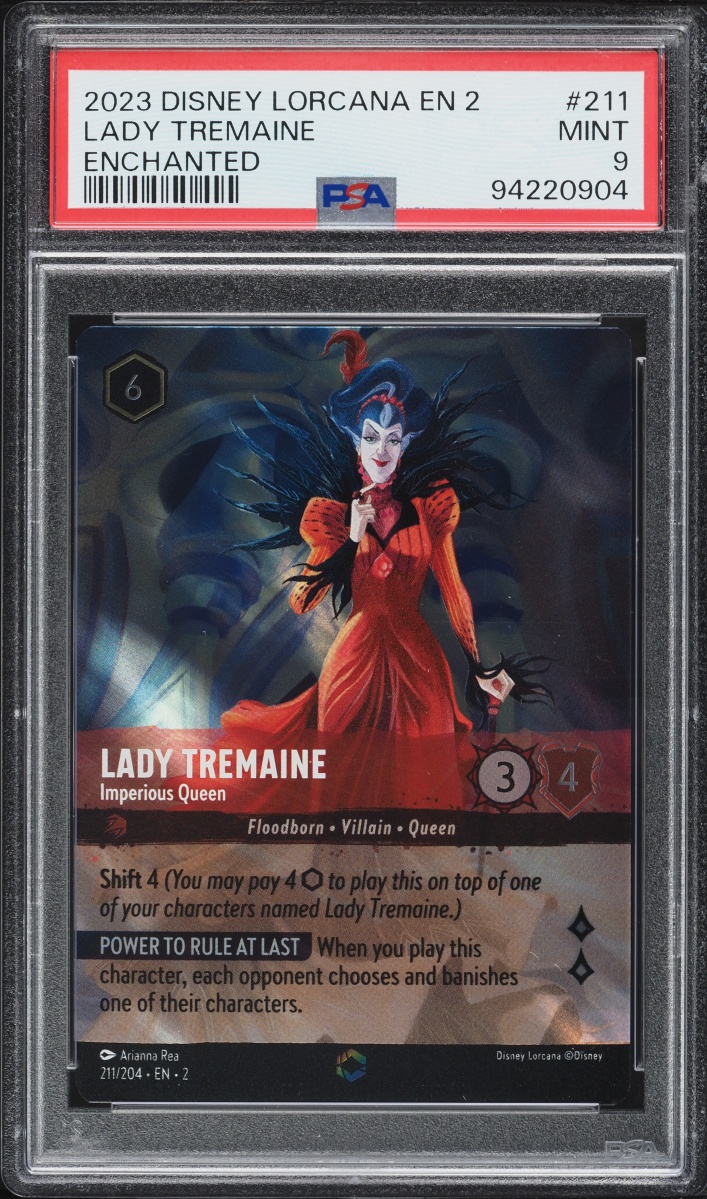 2023 Disney Lorcana Rise Of The Floodborn Enchanted Lady Tremaine #211 PSA 9