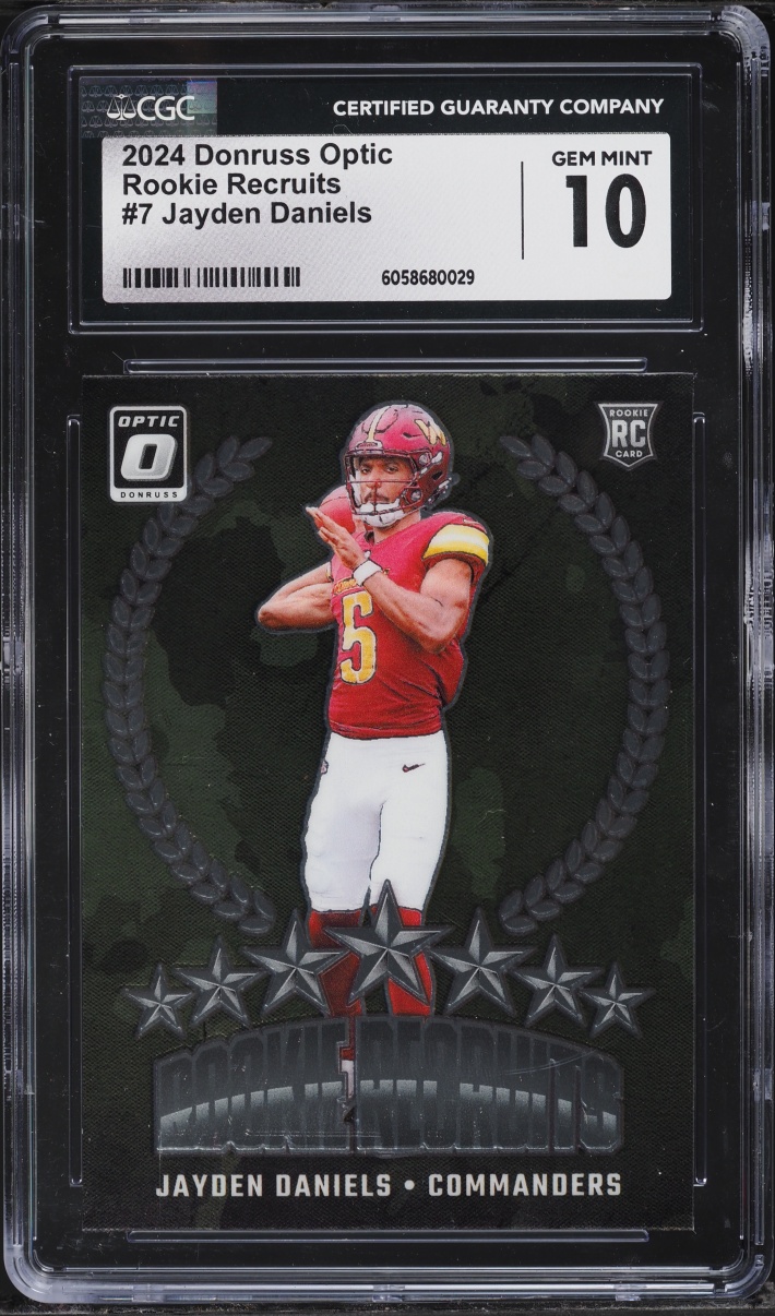 2024 Donruss Optic Recruits Jayden Daniels ROOKIE #7 CGC 10 GEM MINT