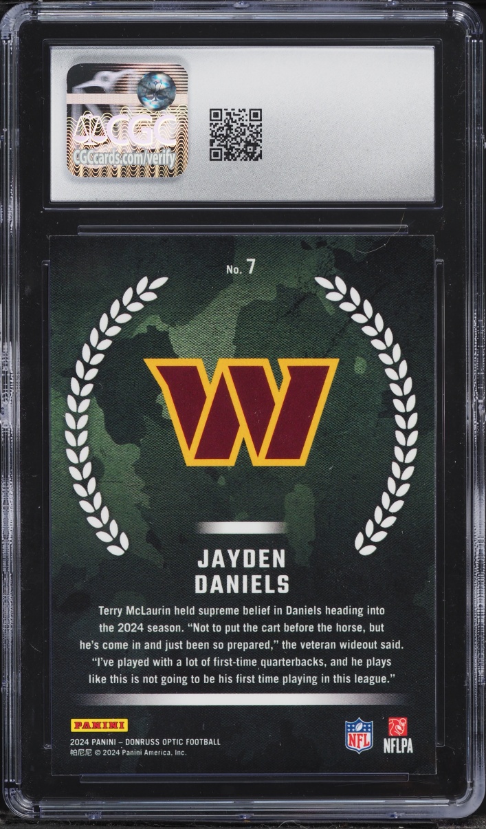 2024 Donruss Optic Recruits Jayden Daniels ROOKIE #7 CGC 10 GEM MINT