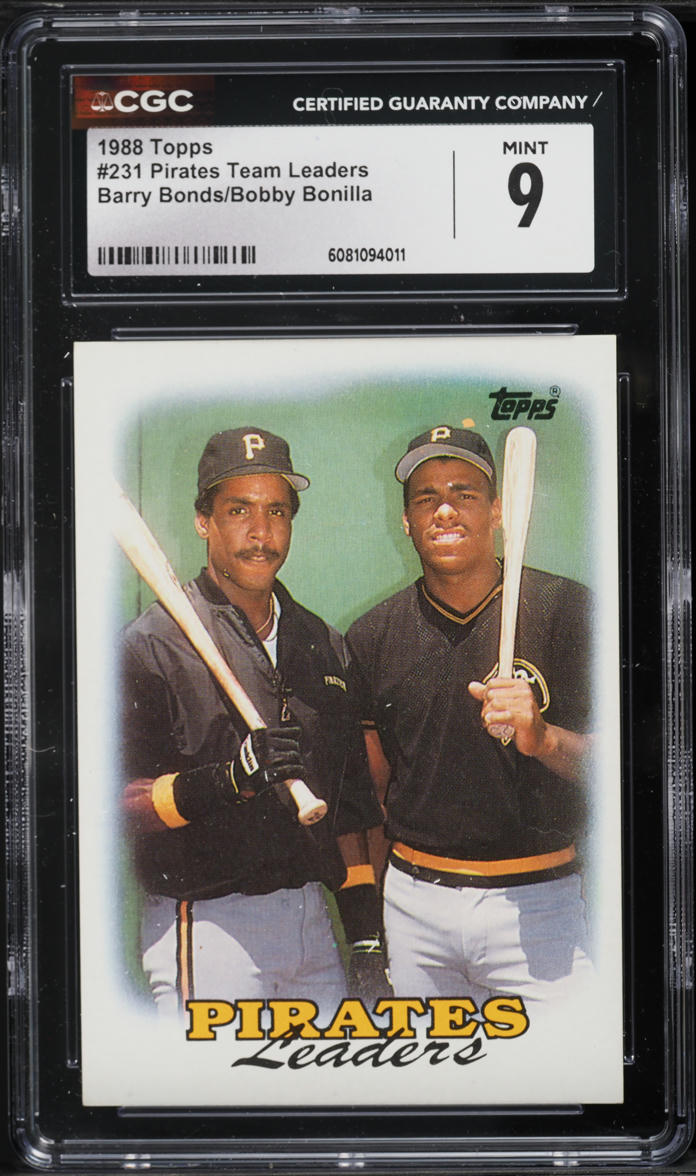 1988 Topps Barry Bonds Bobby Bonilla Pirates Team LEADERS #231 CGC 9 MINT