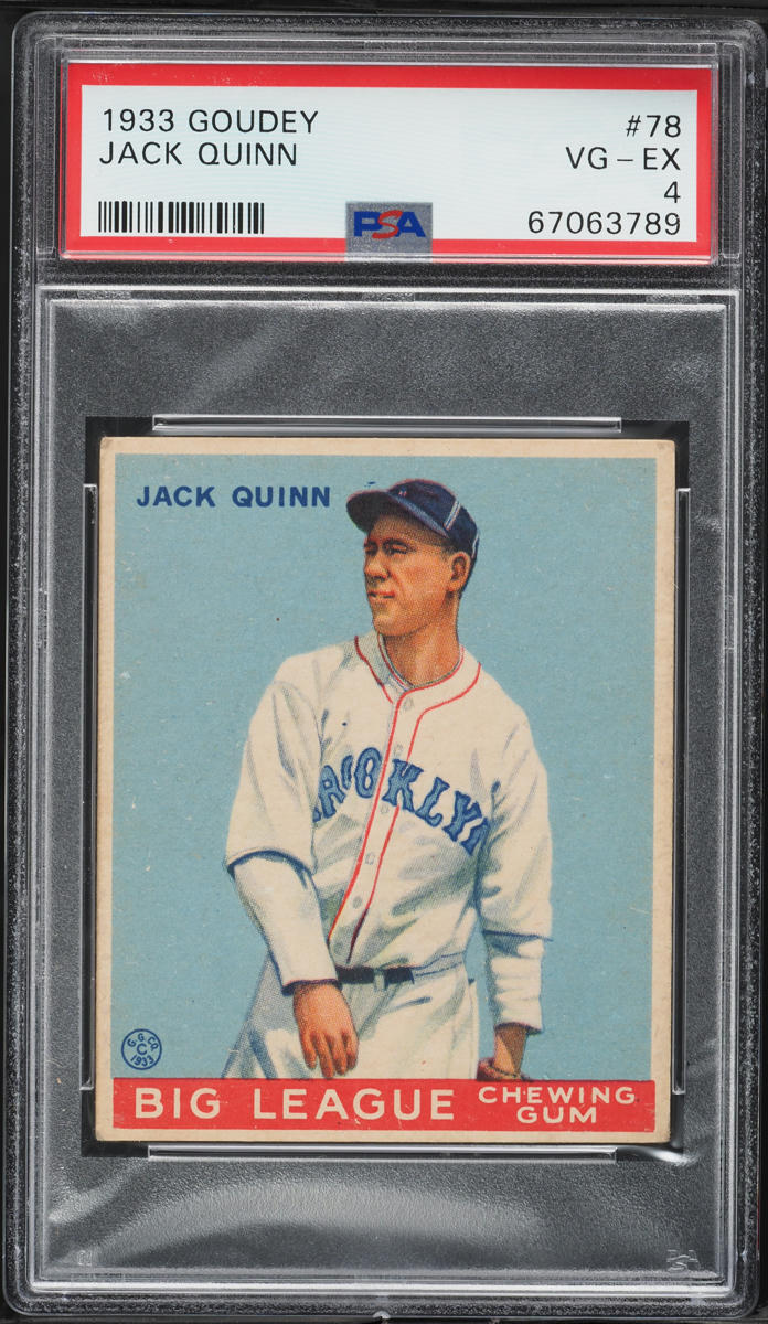 1933 Goudey Jack Quinn #78 PSA 4 VGEX