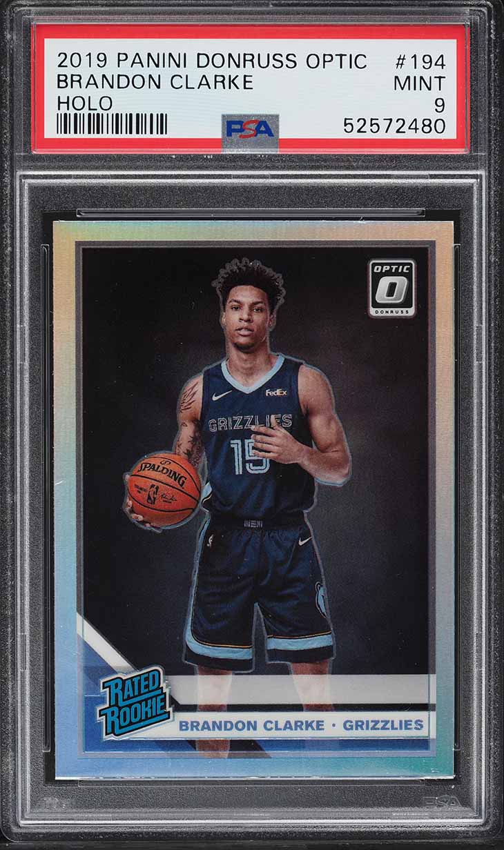 2019 Panini Mosaic Green Swirl Brandon Clarke ROOKIE RC /10 #277