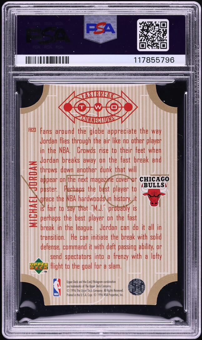 1996 Upper Deck Fast Break Connection Michael Jordan #FB23 PSA 9 MINT