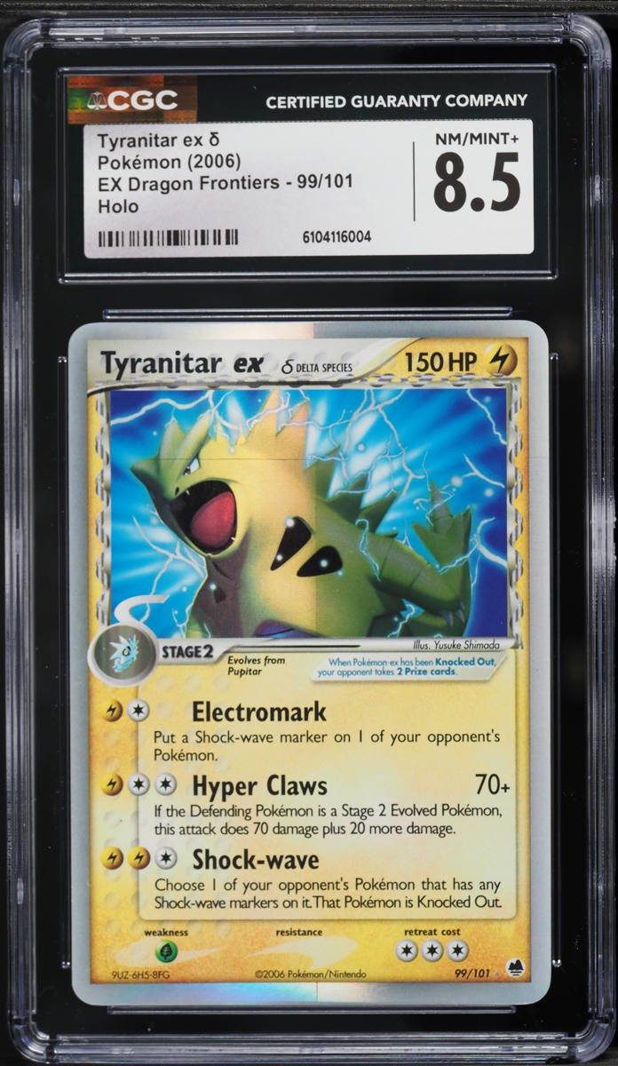 2006 Pokemon EX Dragon Frontiers Holo Tyranitar ex #99 CGC 8.5 NM-MT+
