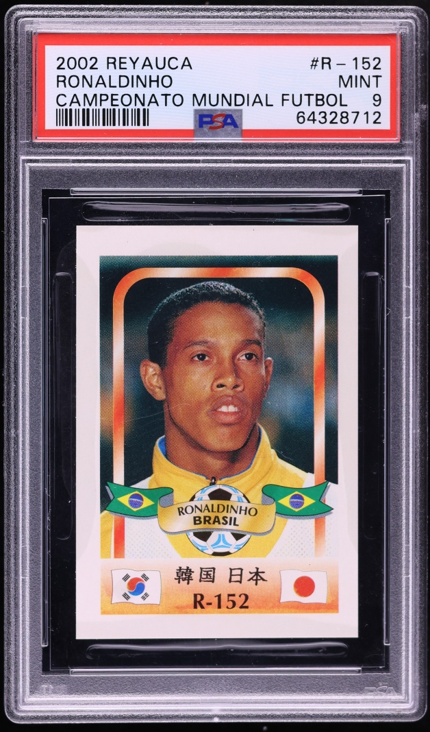 2002 Reyauca Campeonato Mundial Futbol Ronaldinho #R-152 PSA 9 MINT