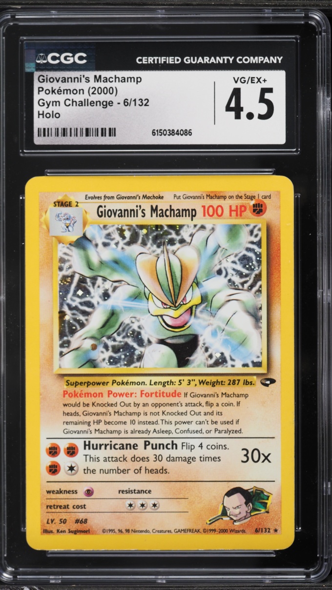 2000 Pokemon Gym Challenge Holo Giovanni's Machamp #6 CGC 4.5 VGEX+