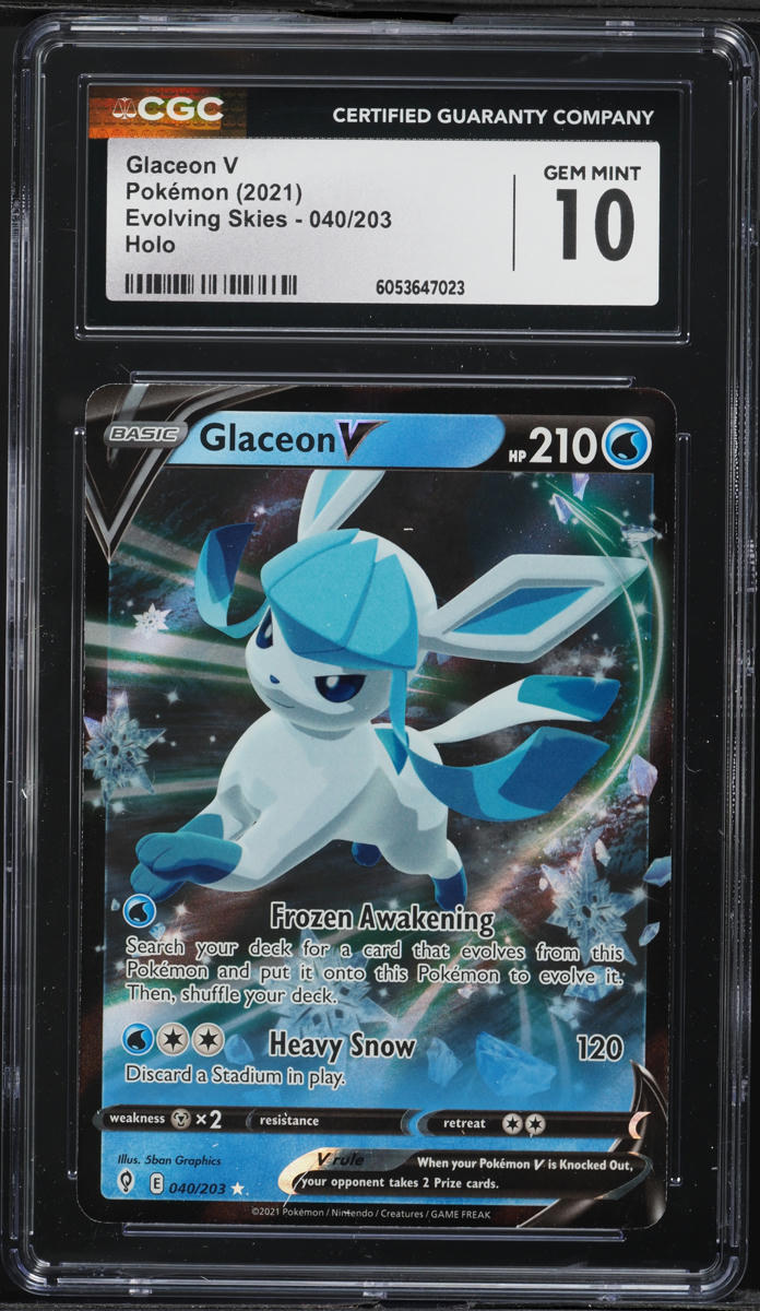 2021 Pokemon Sword & Shield Evolving Skies Holo Glaceon V #40 CGC 10 GEM MINT