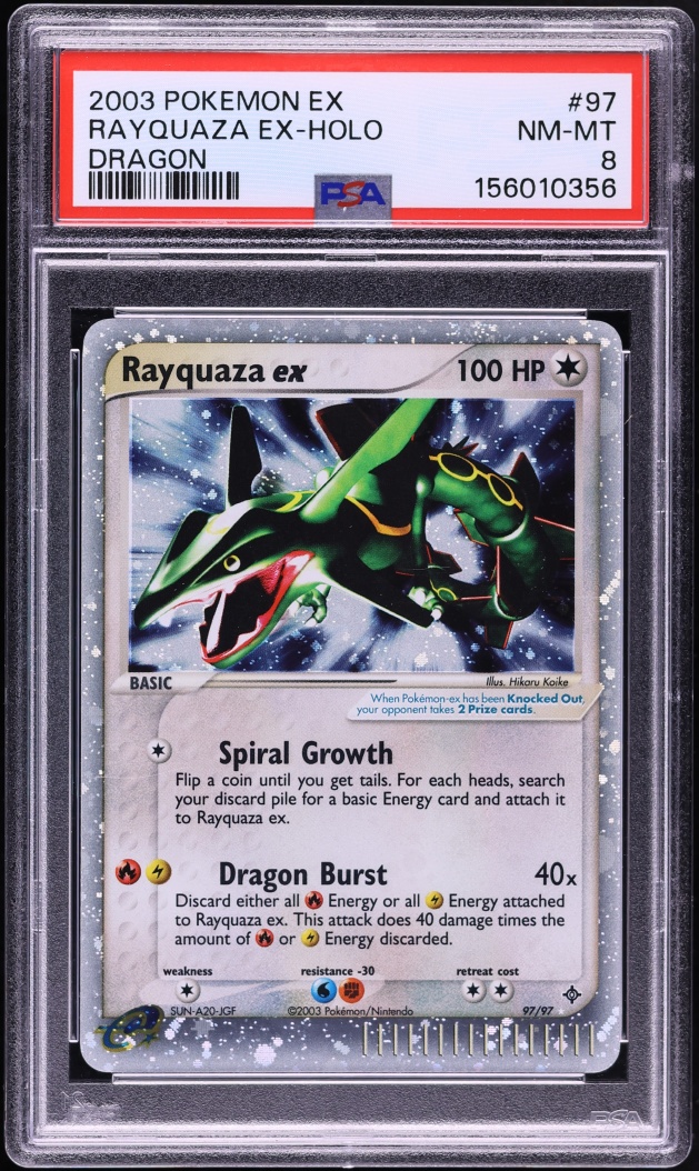 2003 Pokemon EX Dragon Holo Rayquaza ex #97 PSA 8 NM-MT