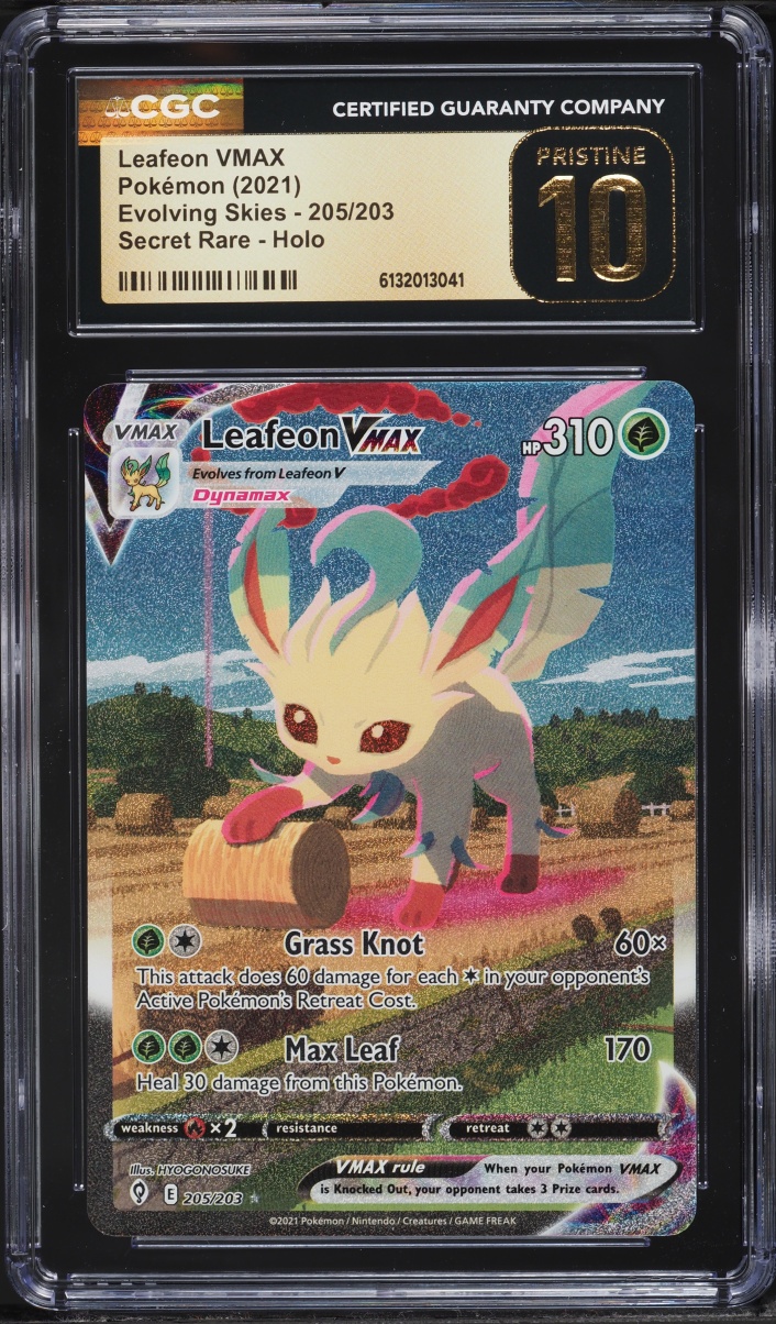 2021 Pokemon Sword & Shield Evolving Skies SEC Leafeon VMAX #205 CGC 10 PRISTINE