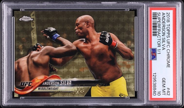 Carte Recrue Anderson Silva UFC 2009 - Relique Tapis PSA 6 - Topps #DMSL - Collector