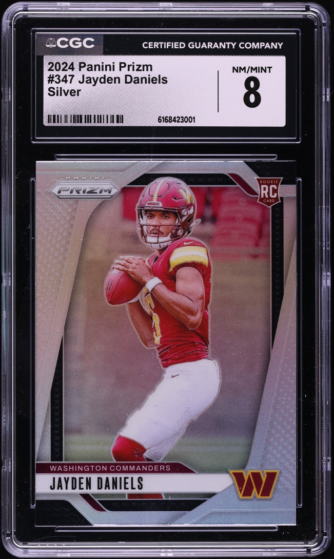 2024 Panini Prizm Silver Jayden Daniels ROOKIE #347 CGC 8 NM-MT