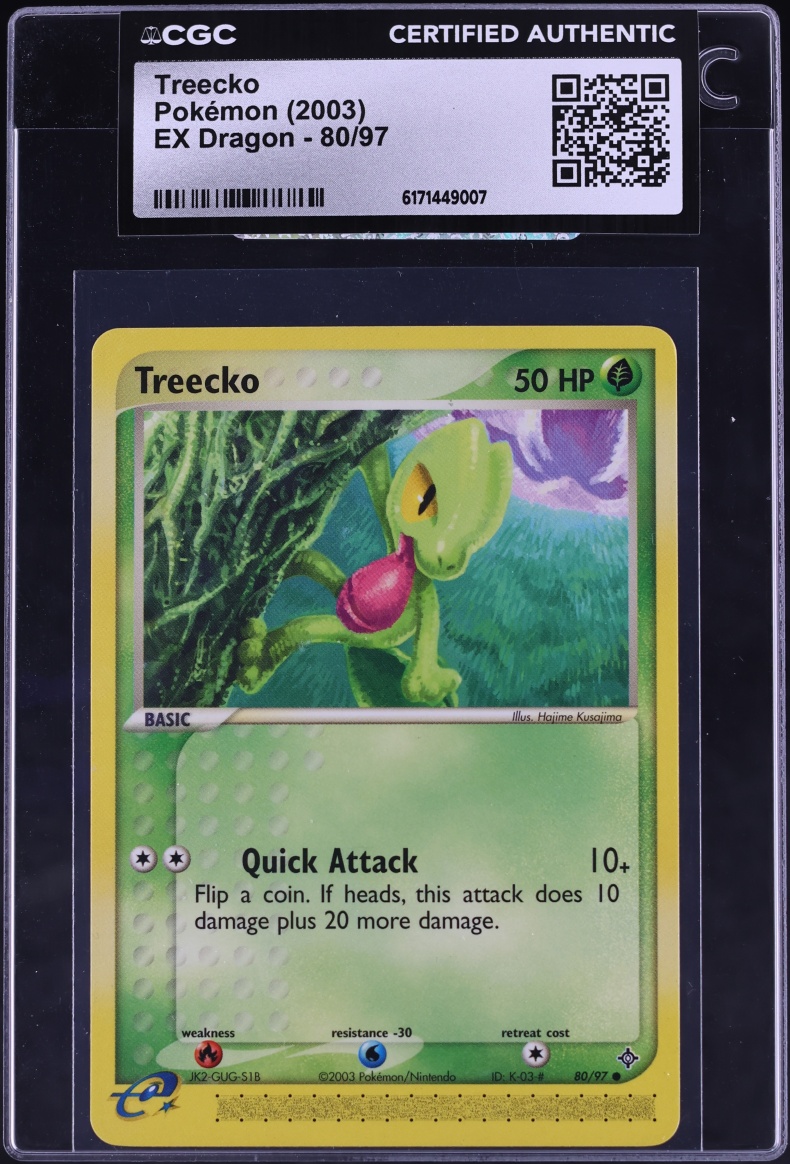 2003 Pokemon EX Dragon Treecko #80 CGC AUTH
