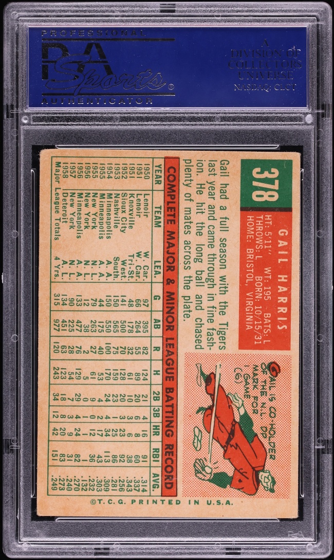1959 Topps Gail Harris #378 PSA 4 VGEX