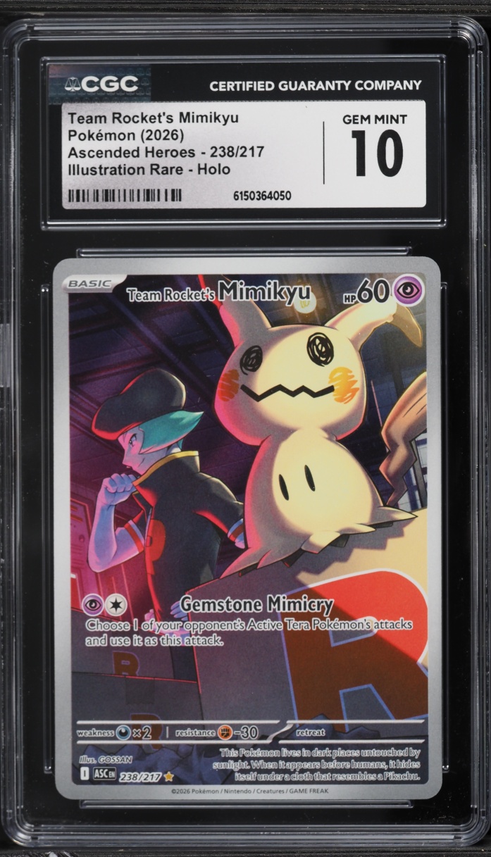 2026 Pokemon Mega Evolution Ascended Heroes IR Team Rocket's Mimikyu #238 CGC 10 GEM MINT