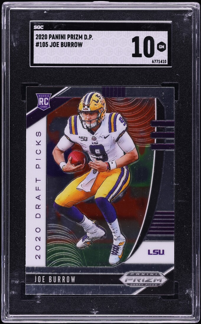 2020 Panini Prizm Draft Picks Joe Burrow ROOKIE #105 SGC 10 GEM MINT