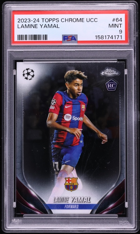 2023 Topps Chrome UEFA Club Competitions Lamine Yamal ROOKIE #64 PSA 9 MINT
