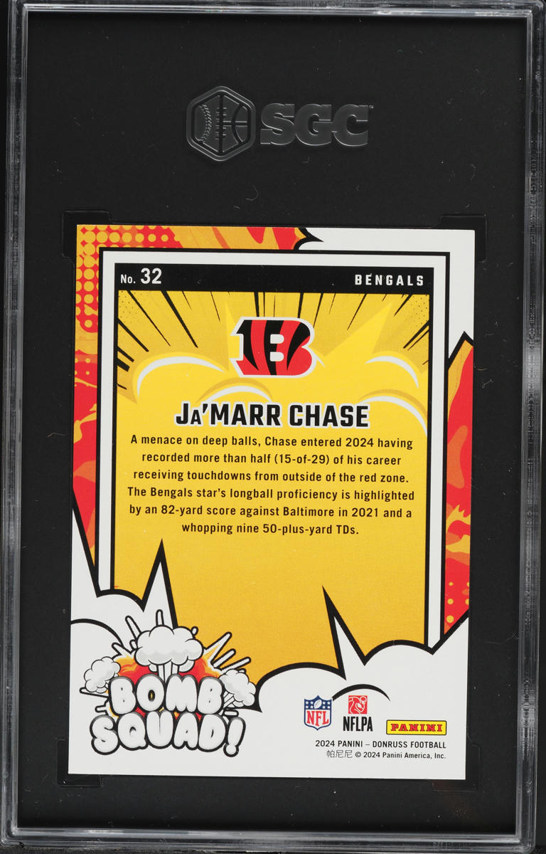 2024 Donruss Bomb Squad! Ja'Marr Chase #32 SGC 10 GEM MINT
