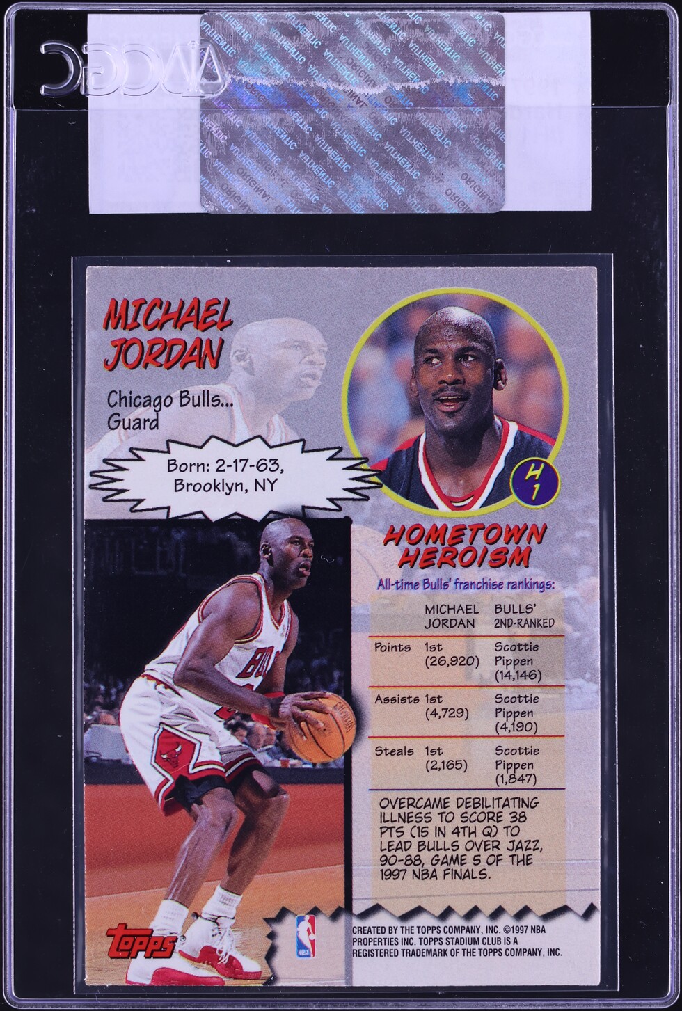 1997 Stadium Club Hardcourt Heroics Michael Jordan #H1 CGC AUTH