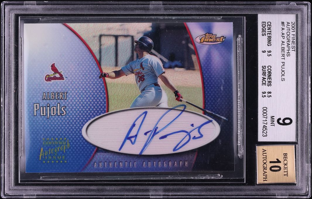 2001 Finest Albert Pujols ROOKIE AUTO #FA-AP BGS 9 MINT - Photo 1