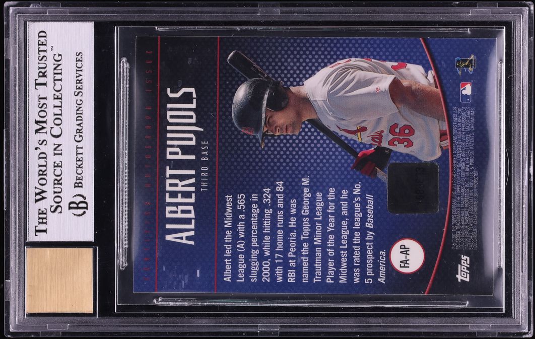 2001 Finest Albert Pujols ROOKIE AUTO #FA-AP BGS 9 MINT - Photo 2