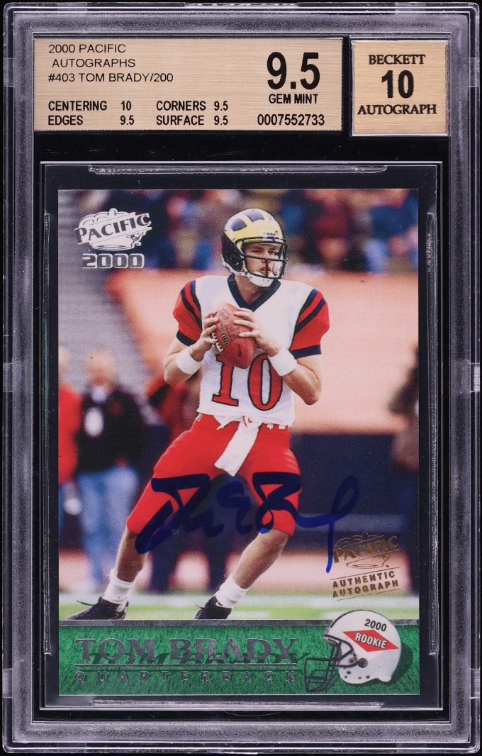 2000 Pacific Football Tom Brady ROOKIE AUTO #403 BGS 9.5 GEM MINT - Photo 1