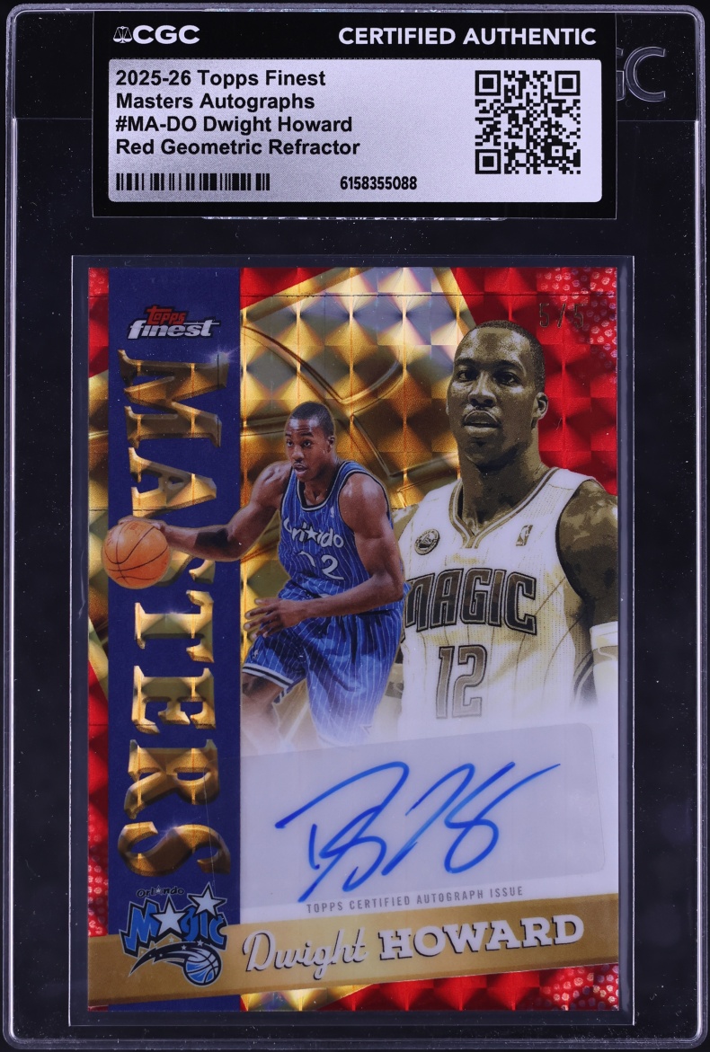 2025 Finest Masters Red Geometric Refractor Dwight Howard AUTO 5/5 #MA-DO CGC AUTH
