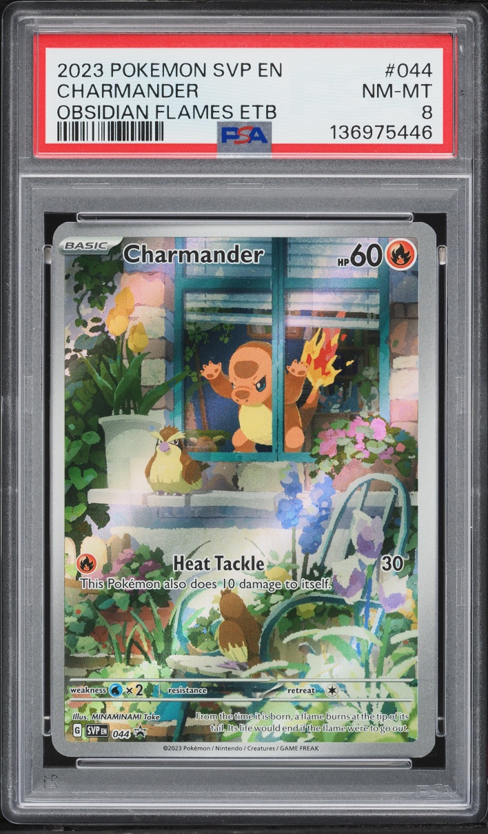 2023 Pokemon Scarlet & Violet Promo Obsidian Flames ETB Full Art Charmander #44 PSA 8 NM-MT