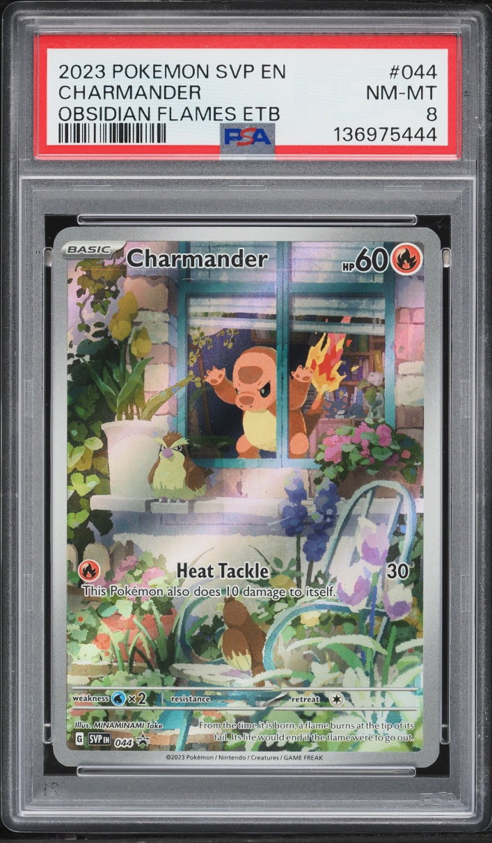 2023 Pokemon Scarlet & Violet Promo Obsidian Flames ETB Full Art Charmander #44 PSA 8 NM-MT