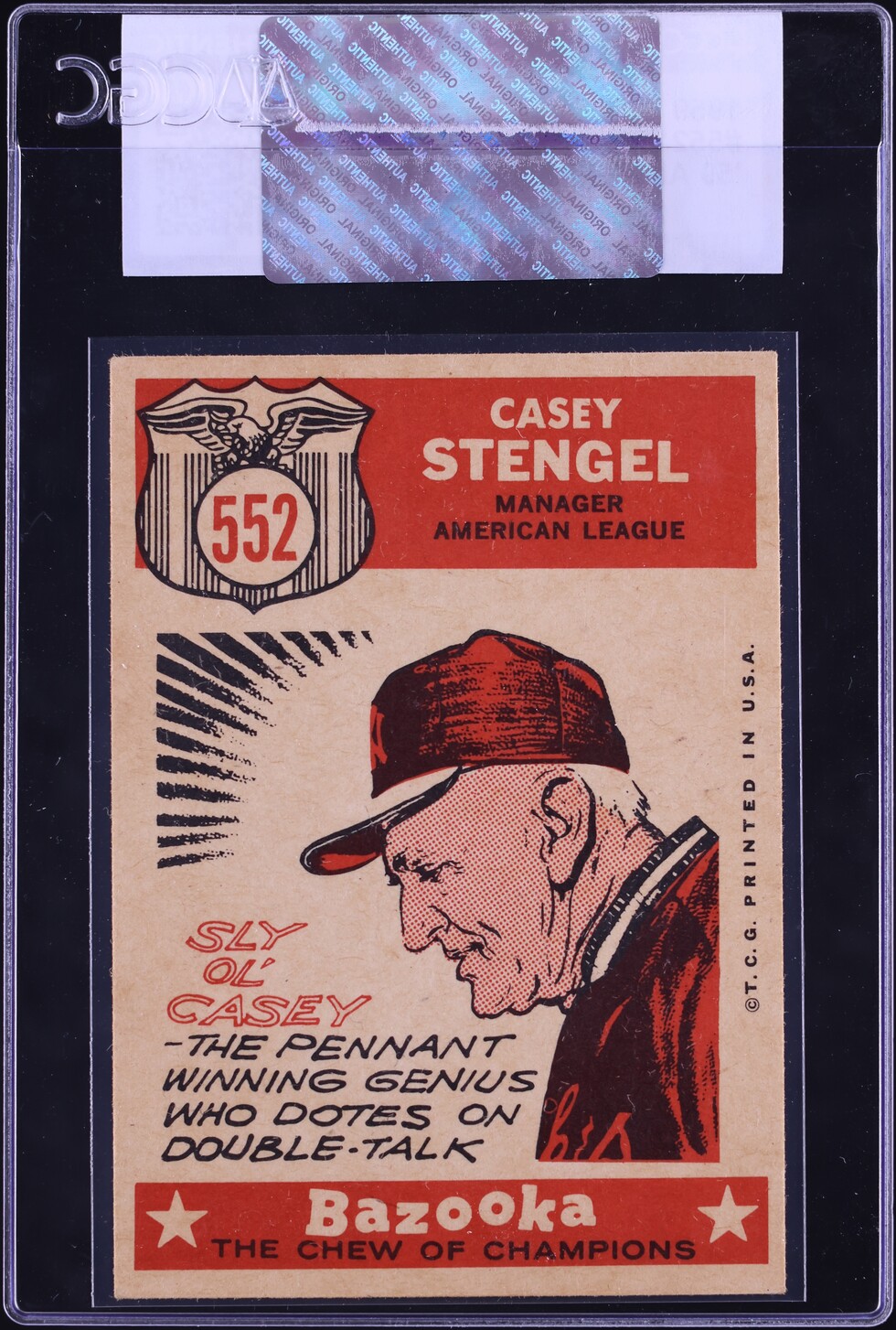1959 Topps Casey Stengel '59 ALL-STAR #552 CGC AUTH