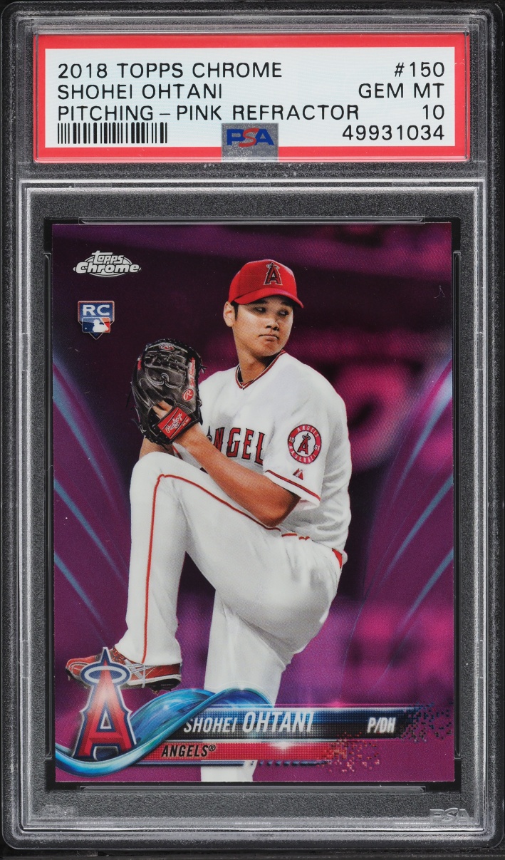 2018 Topps Chrome Pink Refractor Shohei Ohtani ROOKIE #150 PSA 10 GEM MINT
