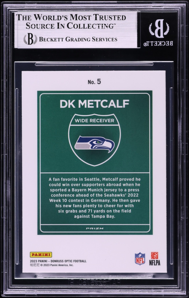 2023 Donruss Optic Downtown International D.K. Metcalf #5 BGS 9 MINT