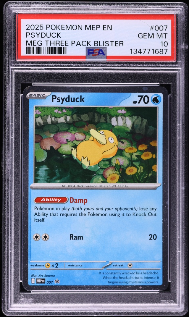 2025 Pokemon Mega Evolution Black Star Promo Psyduck #7 PSA 10 GEM MINT