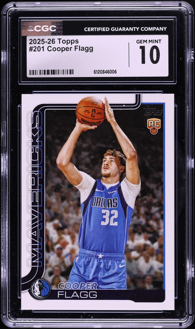 2025 Topps Basketball Cooper Flagg ROOKIE #201 CGC 10 GEM MINT - Photo 1