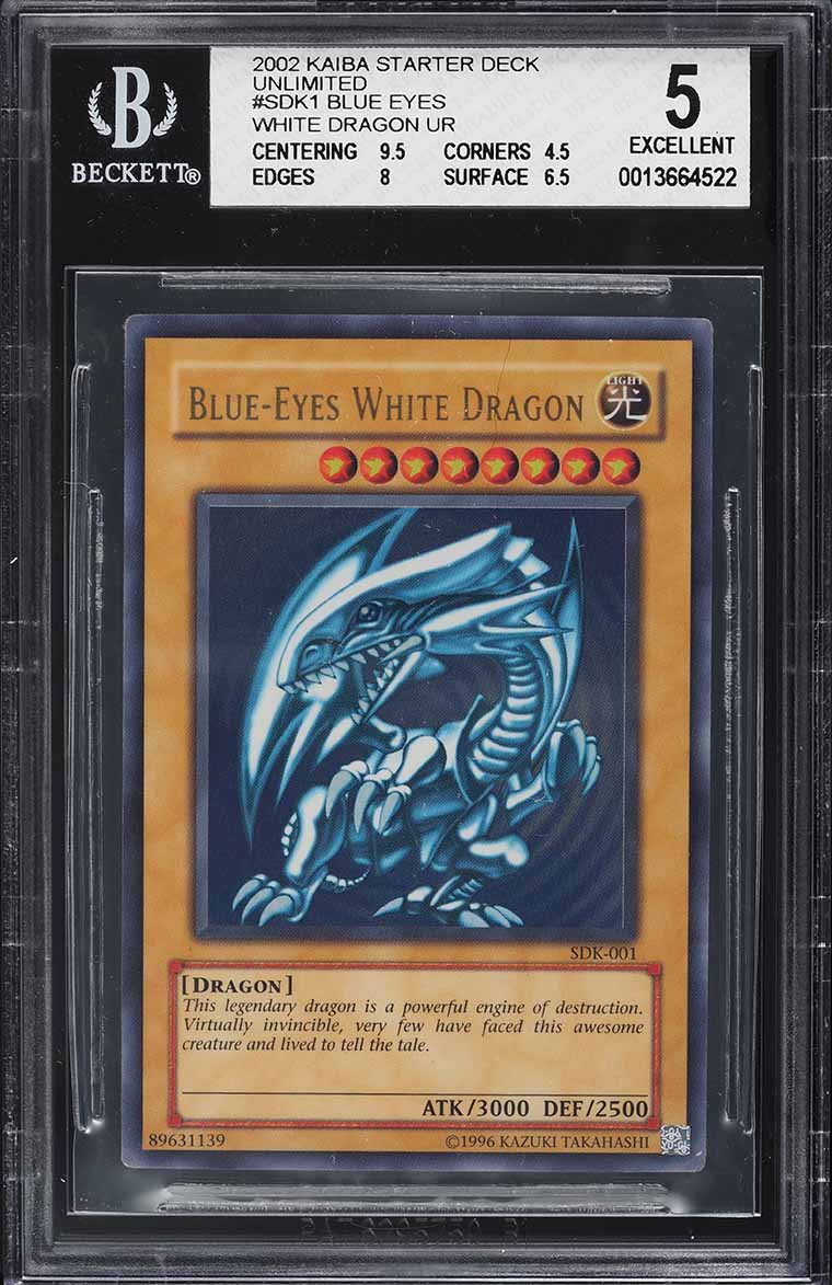 2002 YuGiOh! Starter Deck Kaiba BlueEyes White Dragon SDK001 BGS
