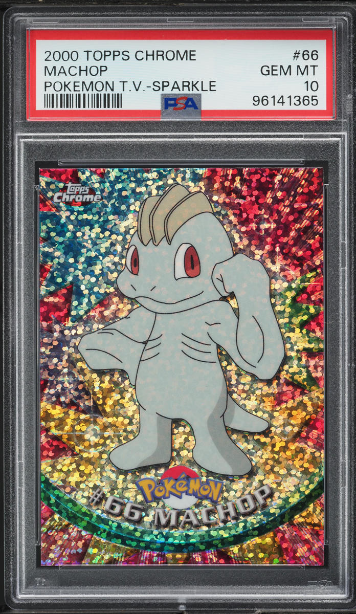 2000 Topps Chrome Pokemon Series 1 Sparkle Machop #66 PSA 10 GEM MINT