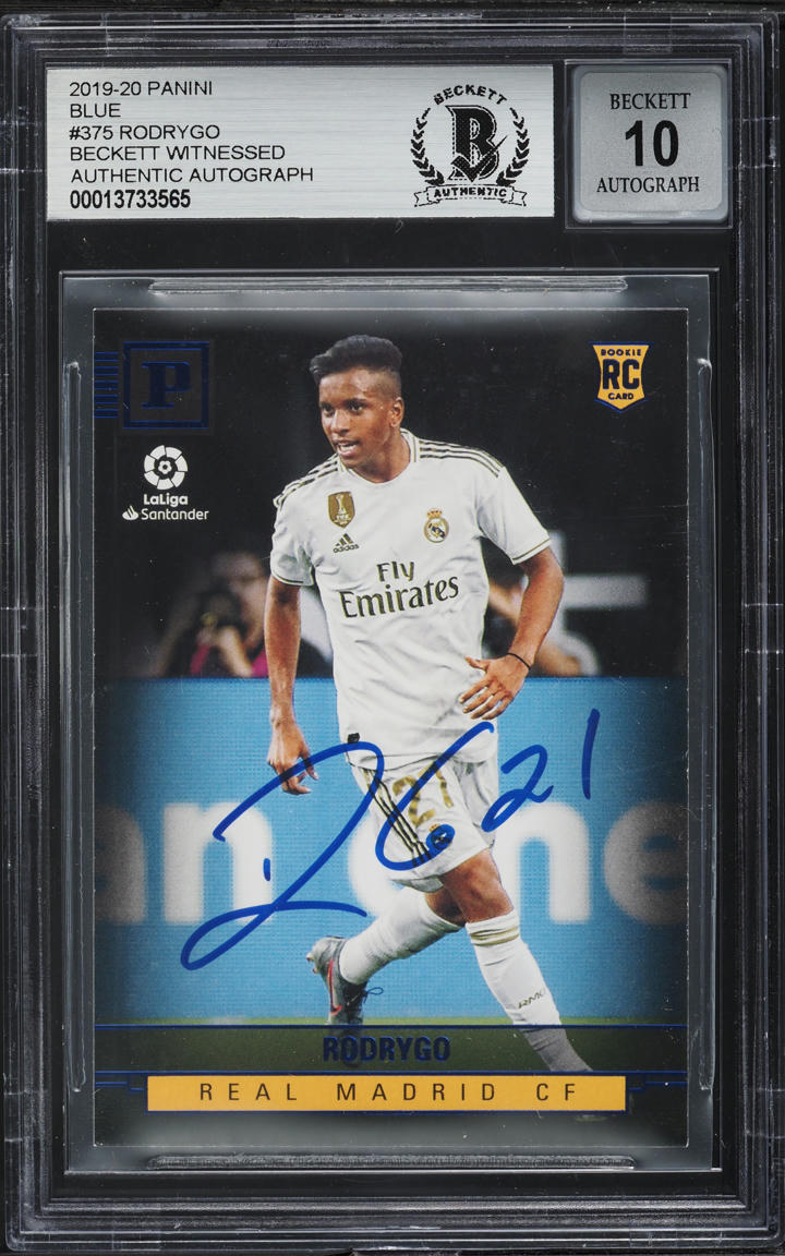 2019 Panini Blue Rodrygo ROOKIE AUTO #375 BAS BGS AUTH