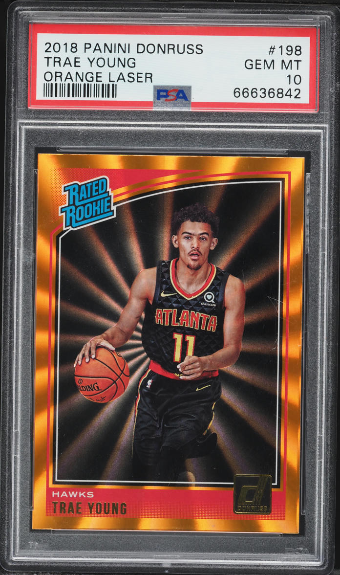 2018 Donruss Orange Laser Trae Young ROOKIE #198 PSA 10 GEM MINT