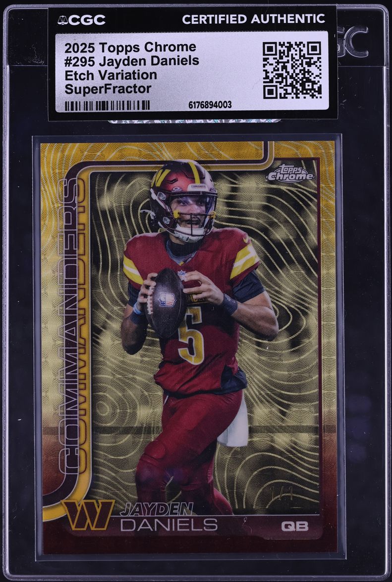 2025 Topps Chrome Etch Variation Superfractor Jayden Daniels 1/1 #295 CGC AUTH