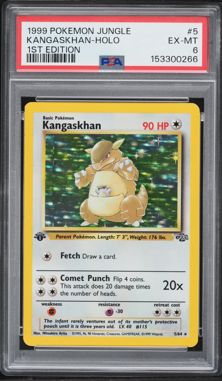 1999 Pokemon Jungle 1st Edition Holo Kangaskhan #5 PSA 6 EXMT