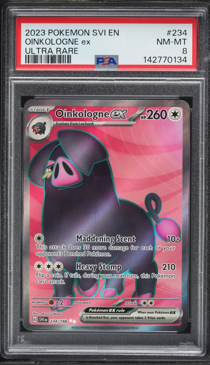 2023 Pokemon Scarlet & Violet Full Art Oinkologne ex #234 PSA 8 NM-MT