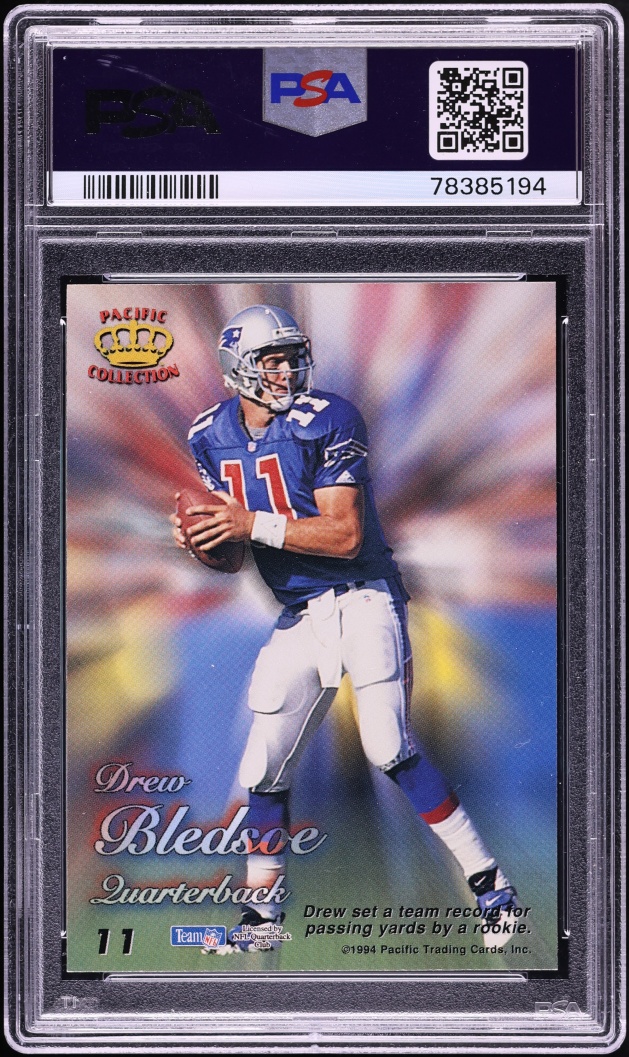 1994 Pacific Prisms Gold Drew Bledsoe #11 PSA 8 NM-MT