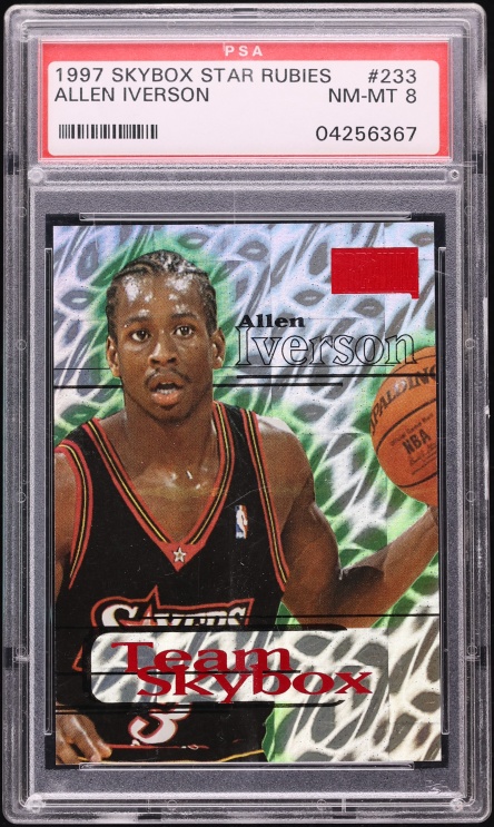 1997 Skybox Premium Star Rubies Allen Iverson /50 #233 PSA 8 NM-MT