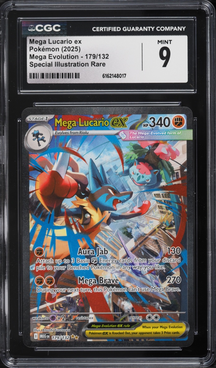 2025 Pokemon Mega Evolution SIR Mega Lucario Ex #179 CGC 9 MINT