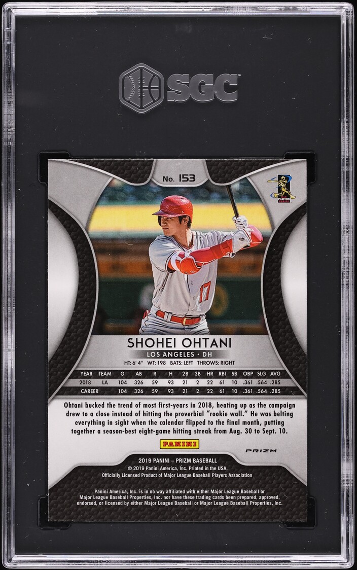 2019 Panini Prizm Silver Shohei Ohtani #153 SGC 9.5 MINT+