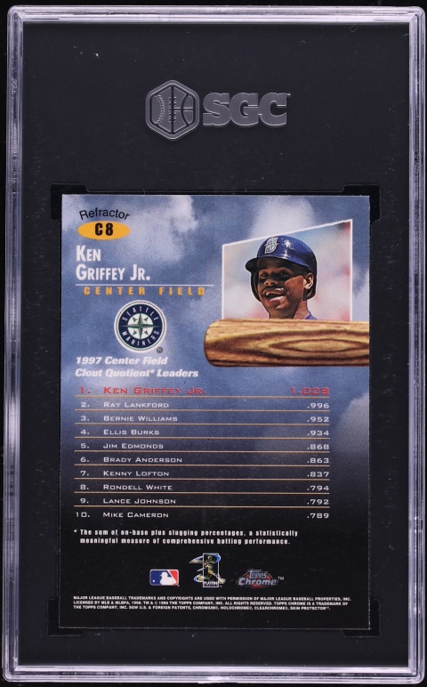 1998 Topps Chrome Clout 9 Refractor Ken Griffey Jr. #C8 SGC 10 GEM MINT