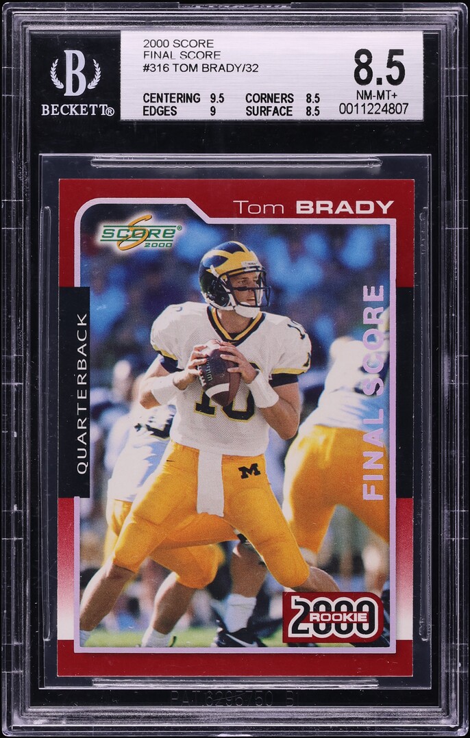2000 Score Final Score Tom Brady ROOKIE /32 #316 BGS 8.5 NM-MT+