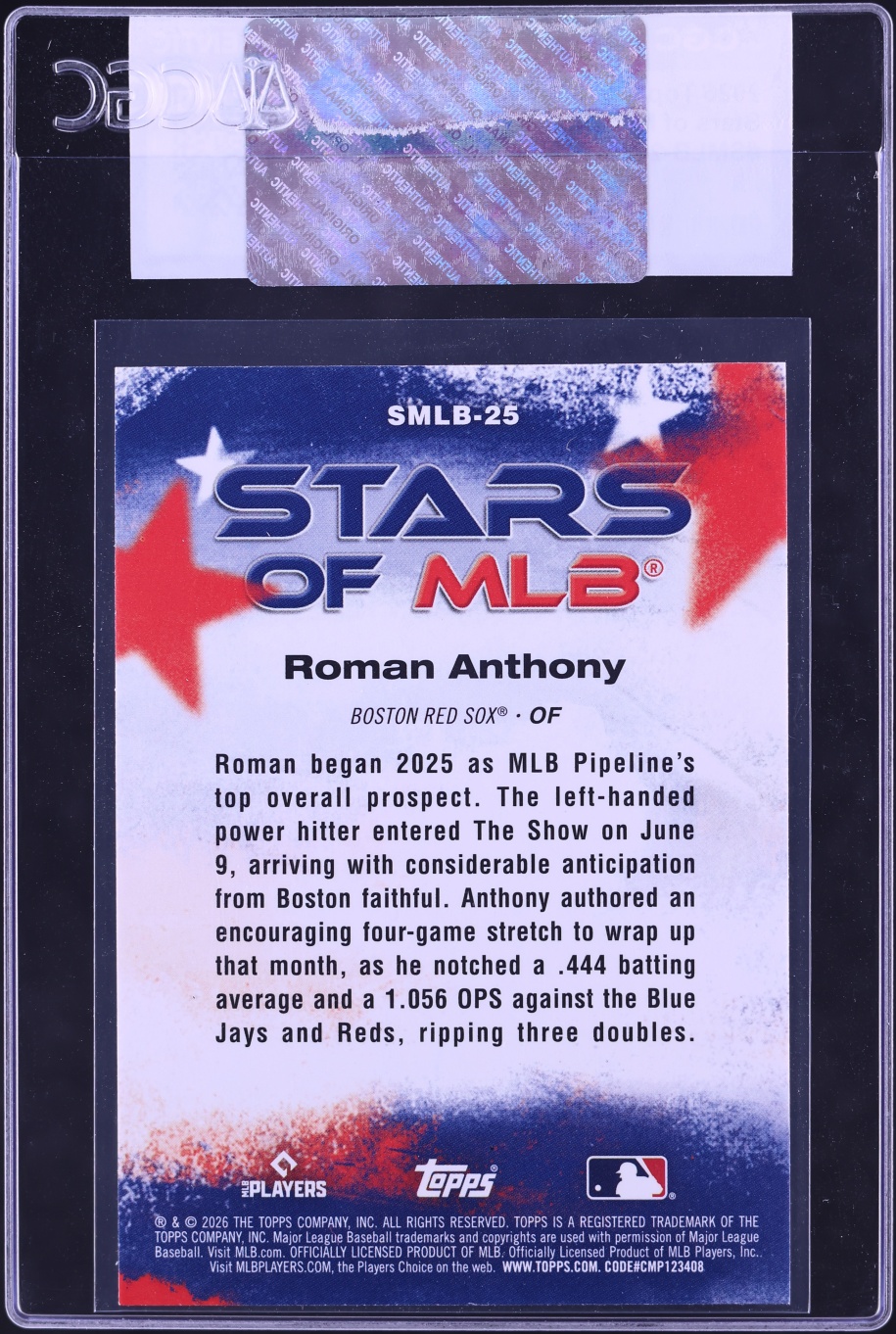 2026 Topps Stars Of MLB Roman Anthony ROOKIE #SMLB-25 CGC AUTH