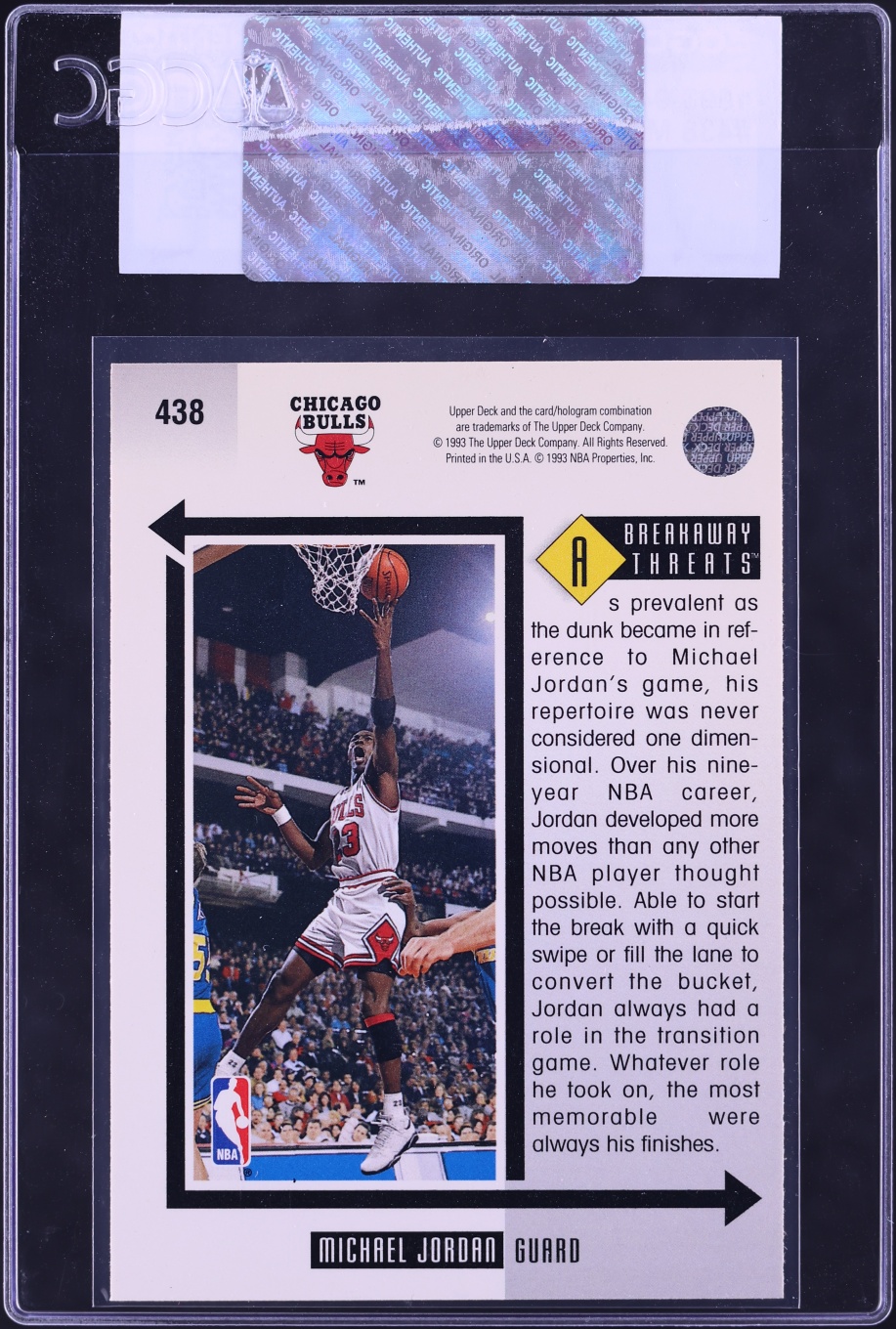1993 Upper Deck Basketball Michael Jordan #438 CGC AUTH